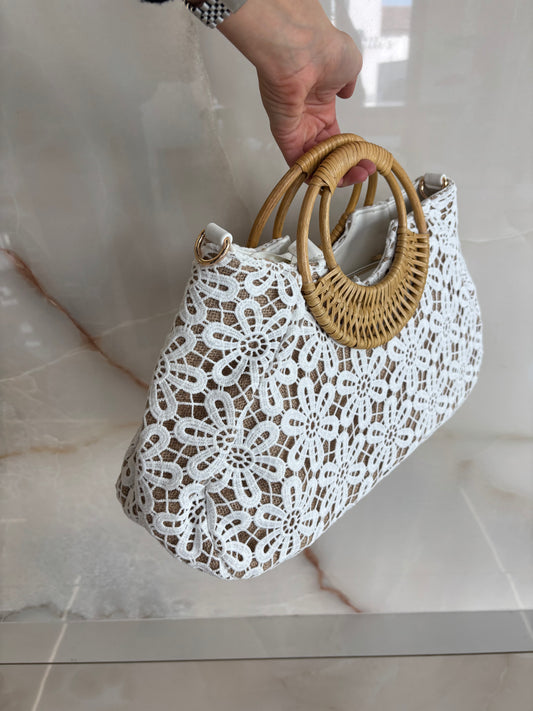 BORSA ricamata - BIANCA