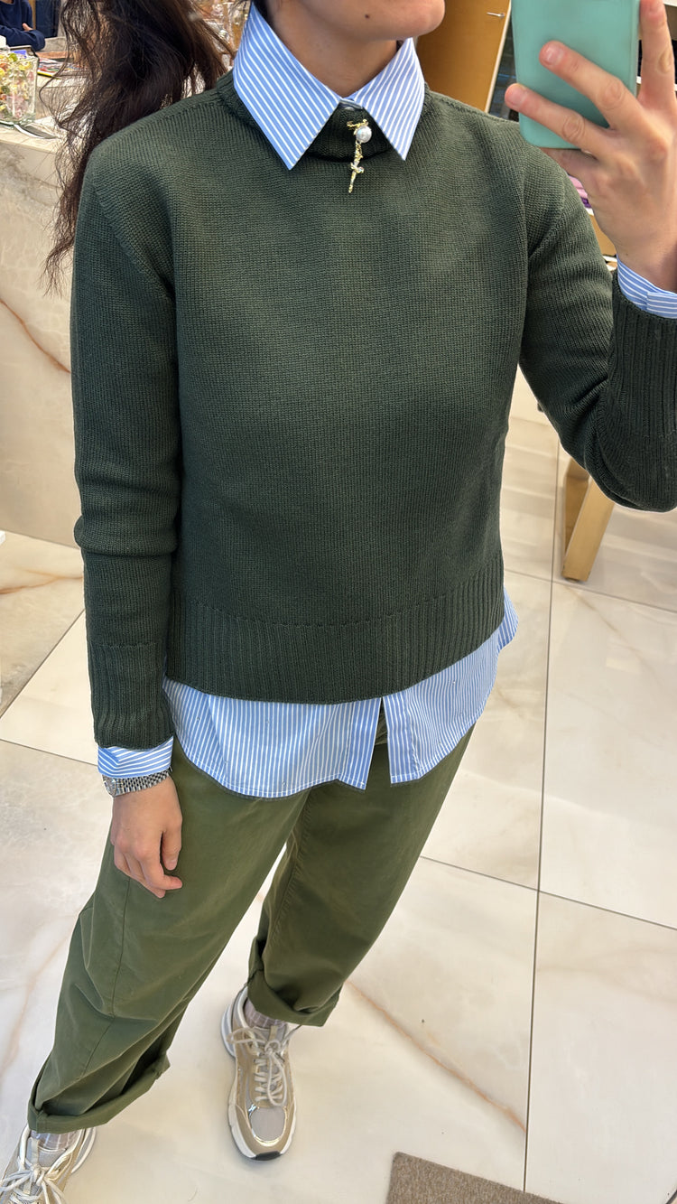 SOUVENIR - PANTALONE OVETTO CON CINTURA - VERDE