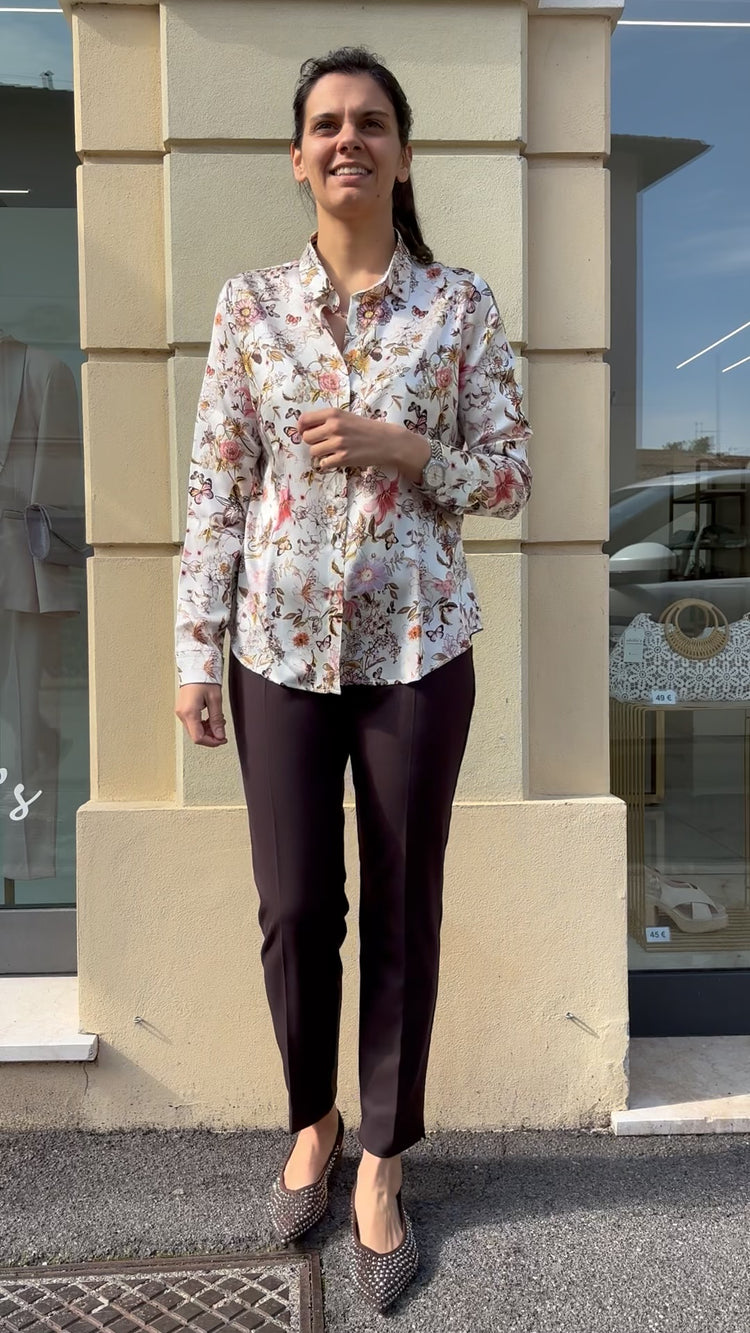 Daniel e Mayer - camicia in seta - fantasia fiori
