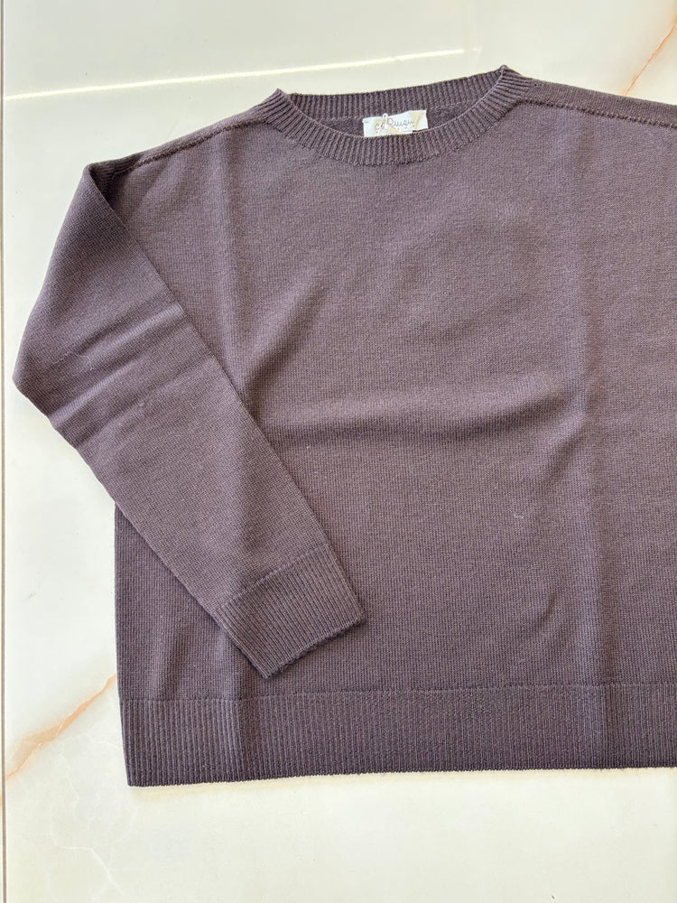 CARMEN - MAGLIONE GIROCOLLO COD. Grace - CIOCCOLATO