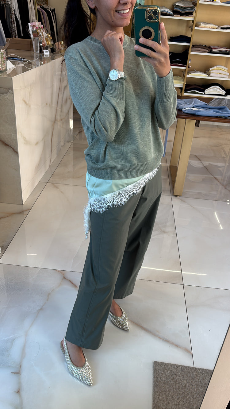 DANIEL & MAYER - PANTALONE OVETTO SUPER LEGGERO - VERDE