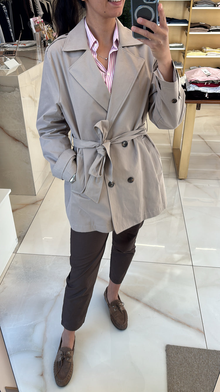 Susy mix - Trench corto doppiopetto - beige