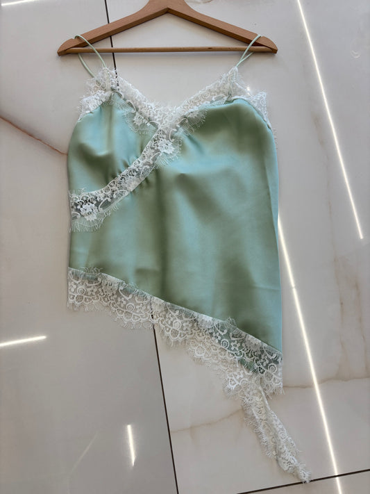 Susy mix - top pizzo - Verde salvia