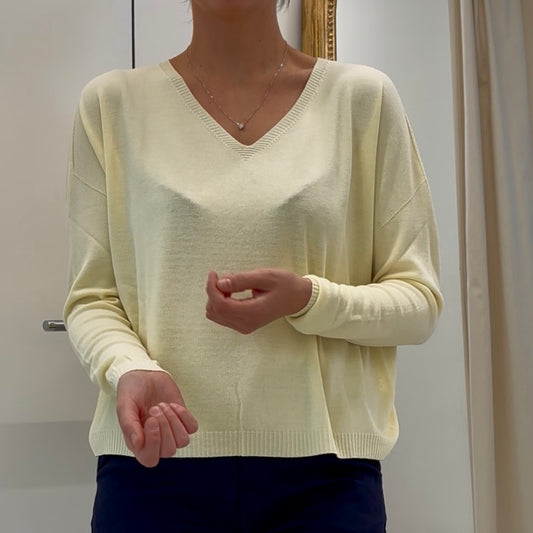 TENSIONE IN - MAGLIA SCOLLO V - GIALLA