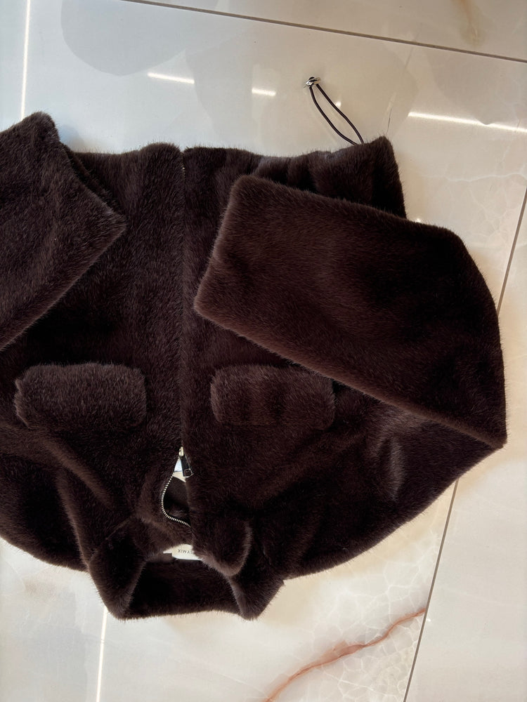 SUSY MIX - GIACCA ZIP CON PELO - MORO