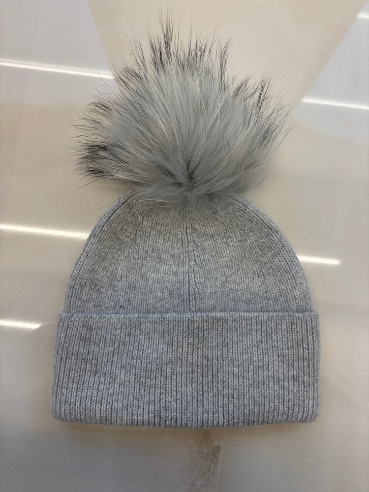 BERRETTA CON RISVOLTO E PON PON - DARCY - GRIGIO