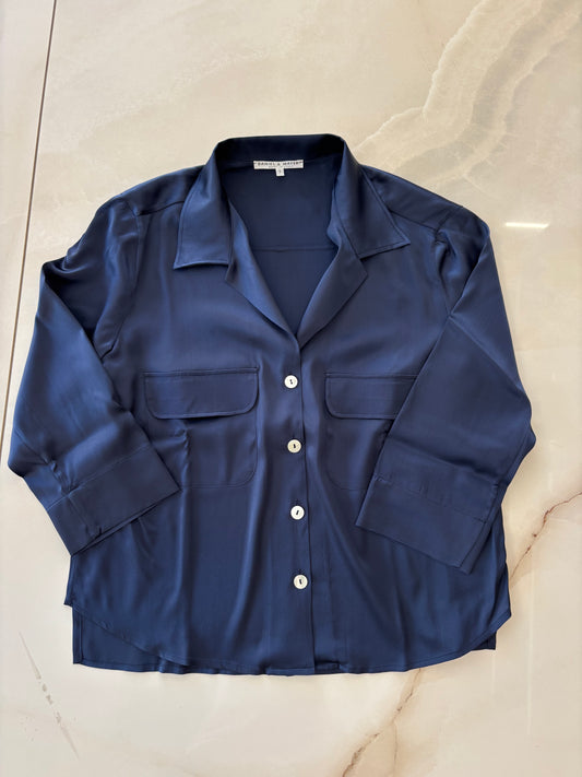 Daniel e Mayer - camicia in seta taschini - blu (Copia)