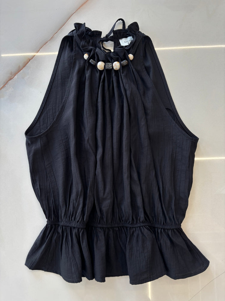 SUSY MIX - CANOTTA CON ACCESSORIO COLLANA - NERO
