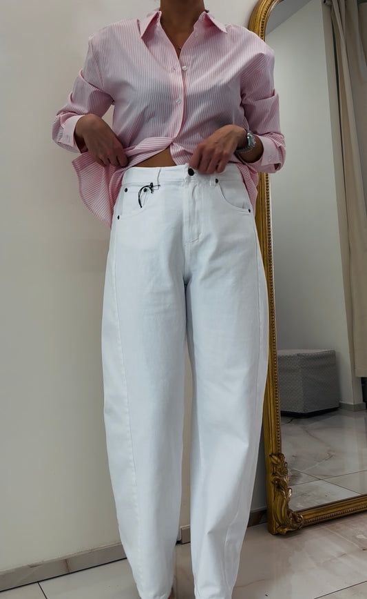 TENSIONE IN - JEANS OVETTO - BIANCO