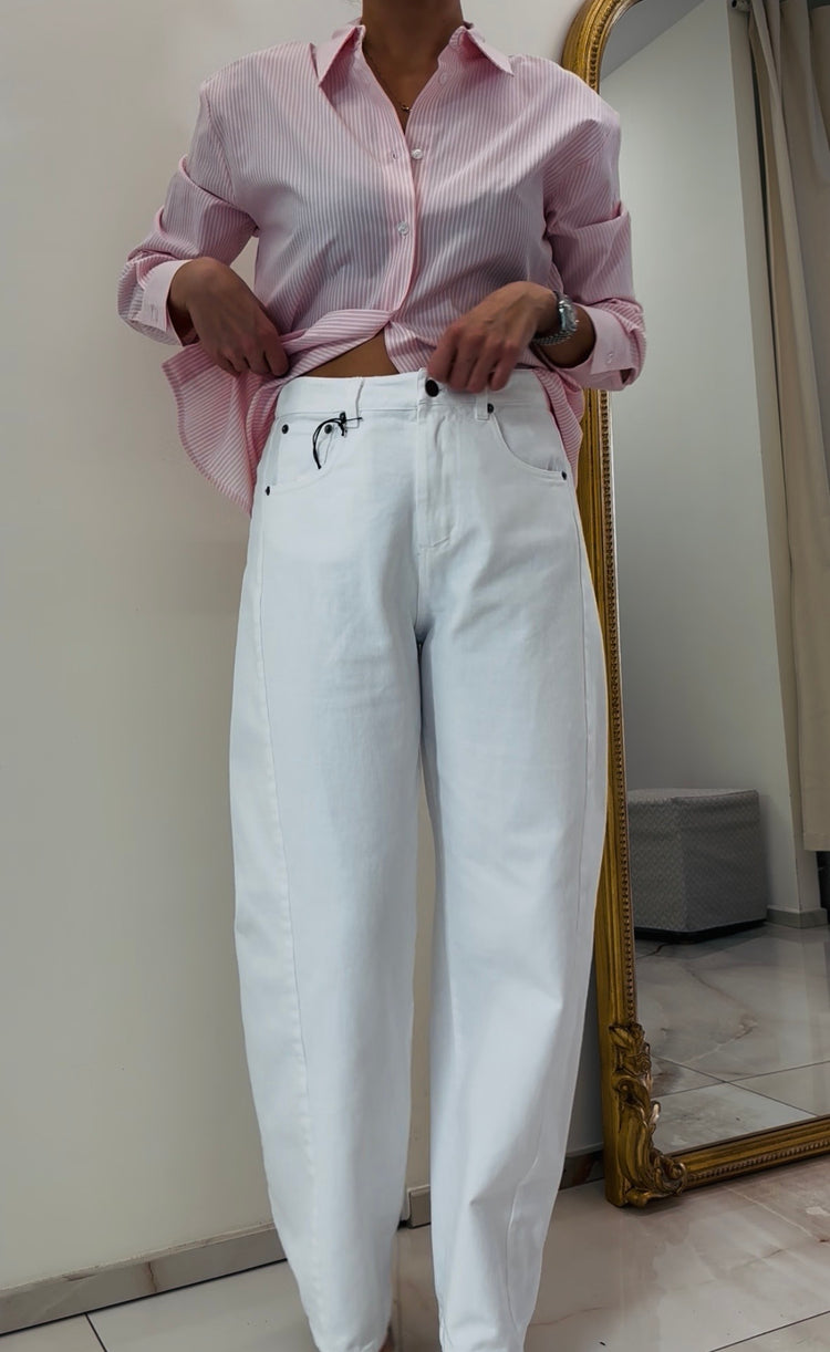 TENSIONE IN - JEANS OVETTO - BIANCO