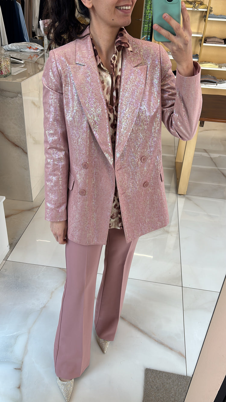 CARMEN - TAILLEUR LAME' - PANTALONE ROSA