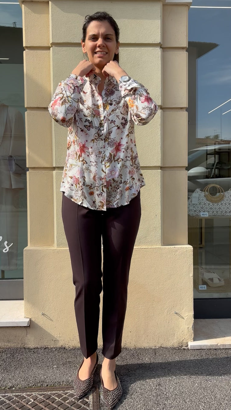 Daniel e Mayer - camicia in seta - fantasia fiori