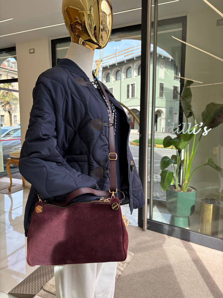 BORSA MEDIA C/TRACOLLA - BURGUNDY