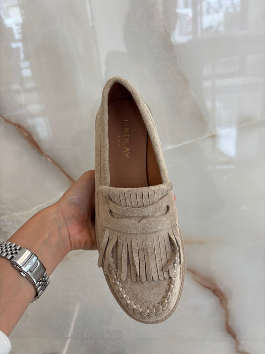 Mocassino - Frange - Beige