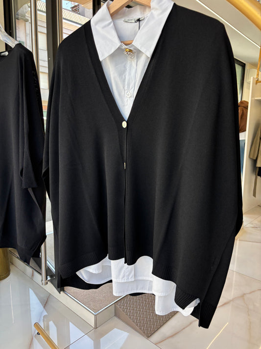 Susy Star - Cardigar 5 bottoni - nero