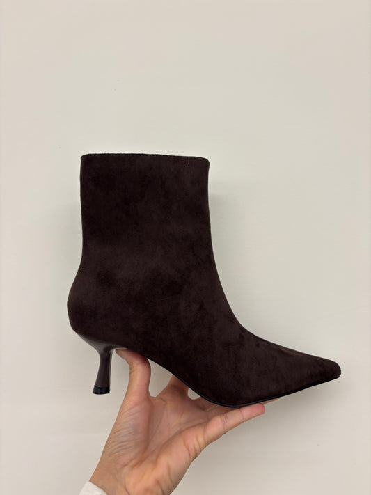 STIVALETTO TACCO 4 CM - ECOCAMOSCIO - MARRONE