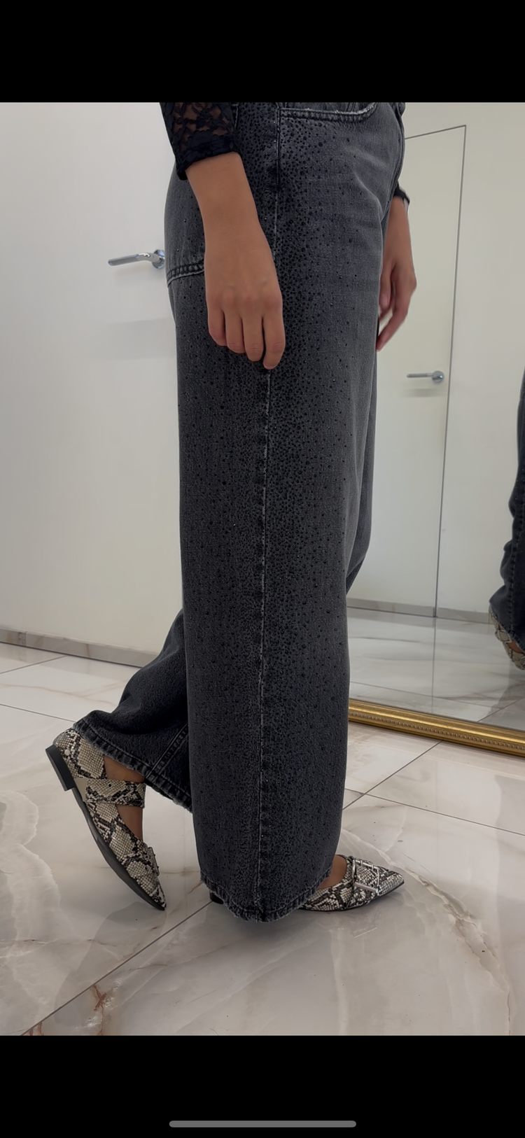 PHILIP - JEANS NERO DIAMANTINI