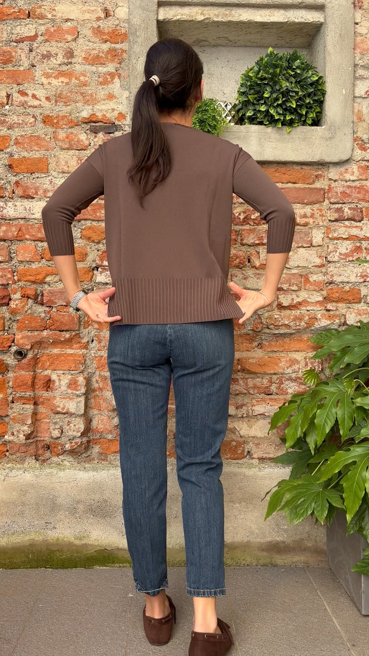 Carmen - Maglia girocollo - COD. ALLEGRA - Choco