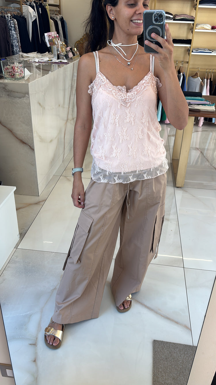 TENSIONE IN - PANTALONE TASCONATO - DESERTO
