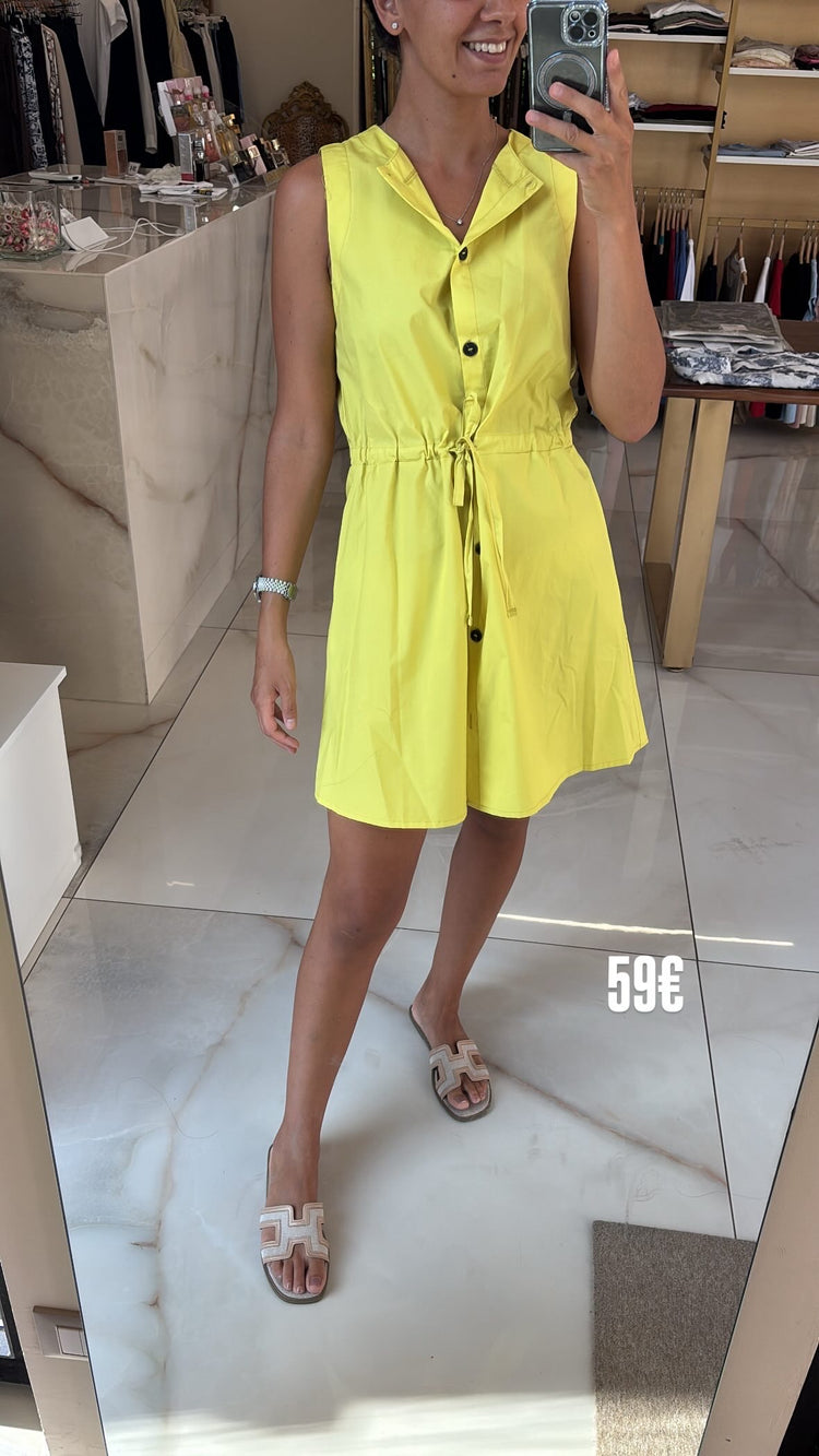 TENSIONE IN - ABITO CHEMISIER - GIALLO LIMONE