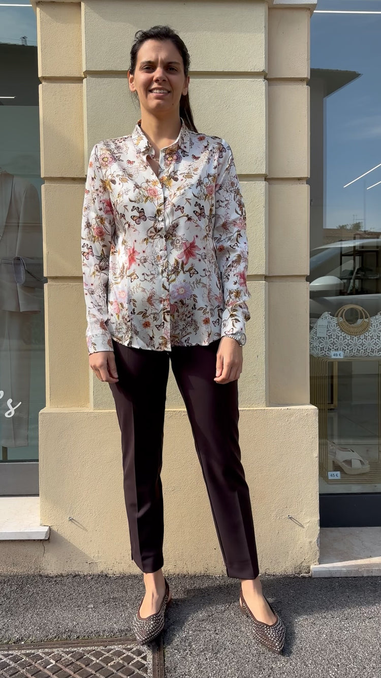 Daniel e Mayer - camicia in seta - fantasia fiori