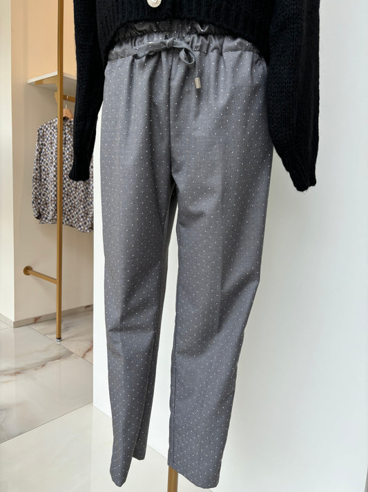 MOTEL - PANTALONE CON COULISSE - GRIGIO PERLA