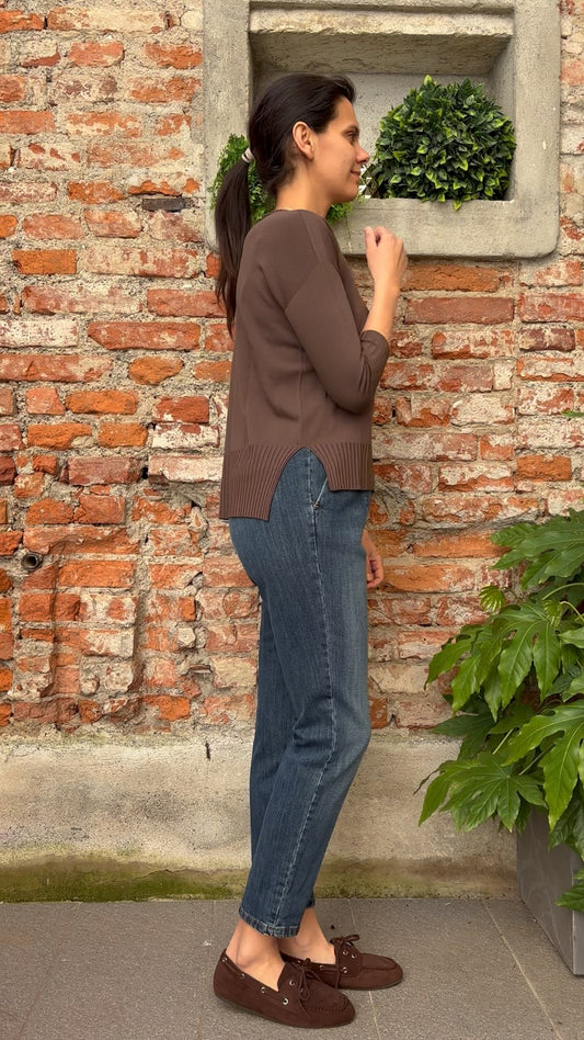 Carmen - Maglia girocollo - COD. ALLEGRA - Choco