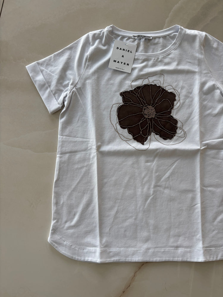 Daniel e mayer - T Shirt fantasia fiore - bianca