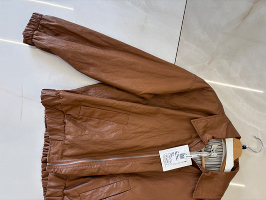 Susy mix - Giubbino zip ecopelle - marrone