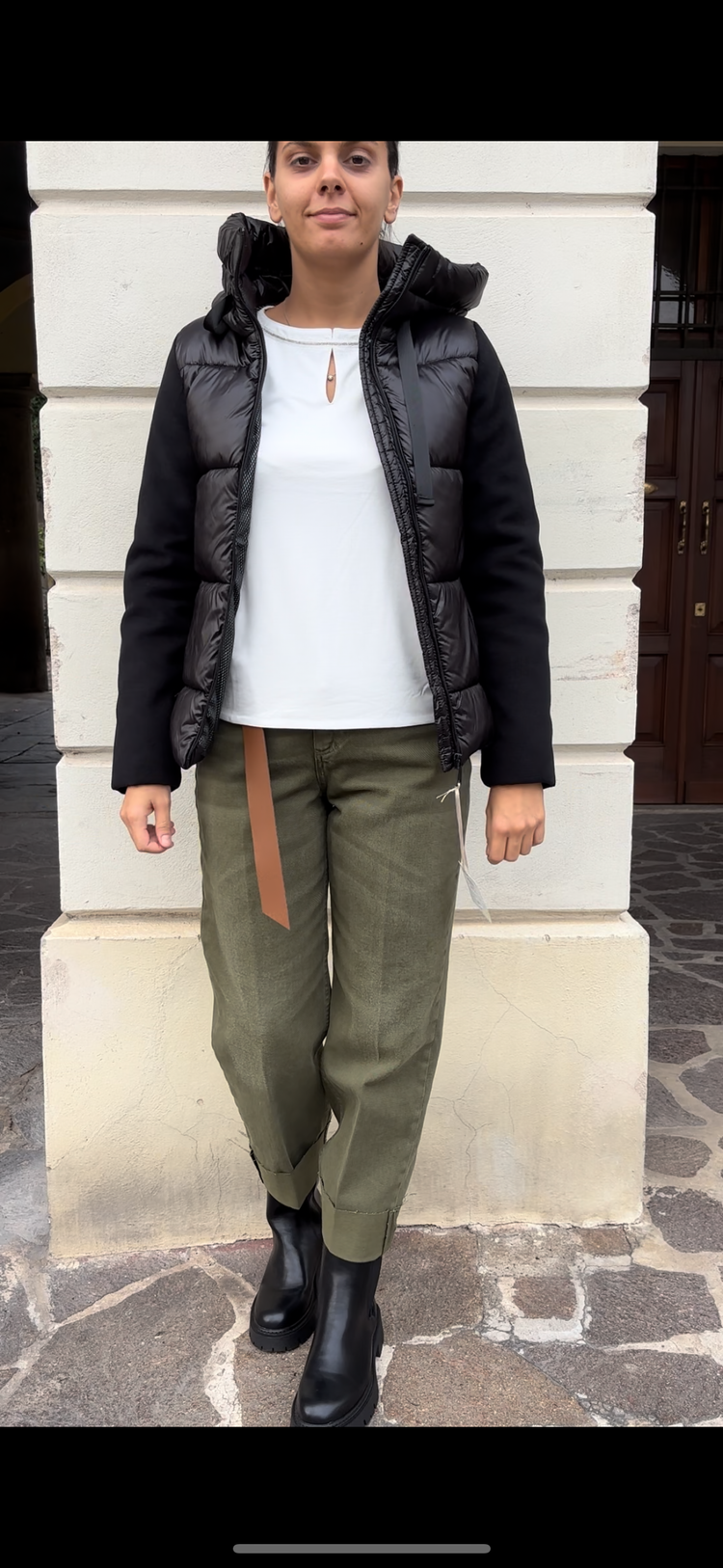 HAVEONE - PANTALONE " MANDY " - VERDE MILITARE