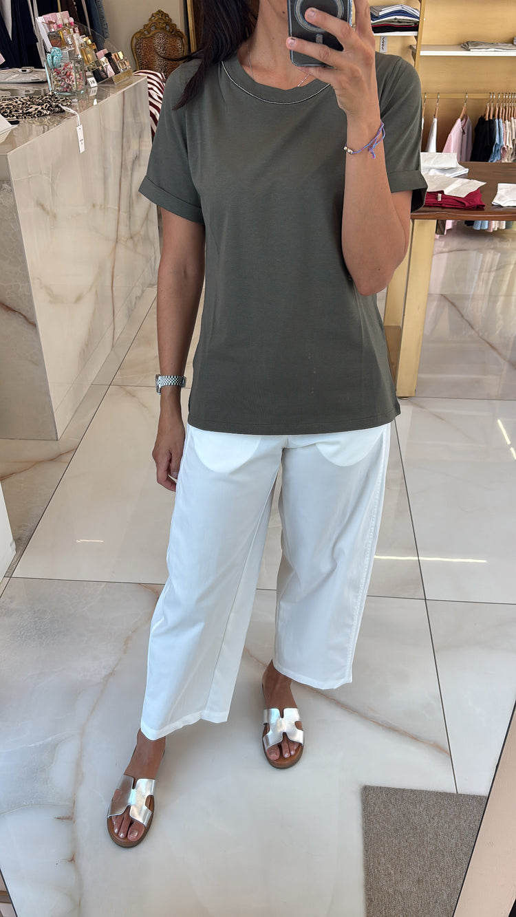 DANIEL & MAYER - PANTALONE OVETTO SUPER LEGGERO - BIANCO