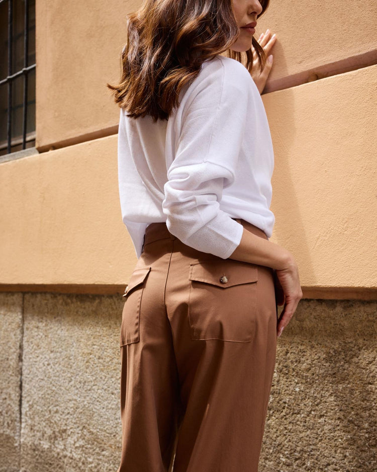 DANIEL & MAYER - PANTALONE OVETTO SUPER LEGGERO - CIOCCOLATO
