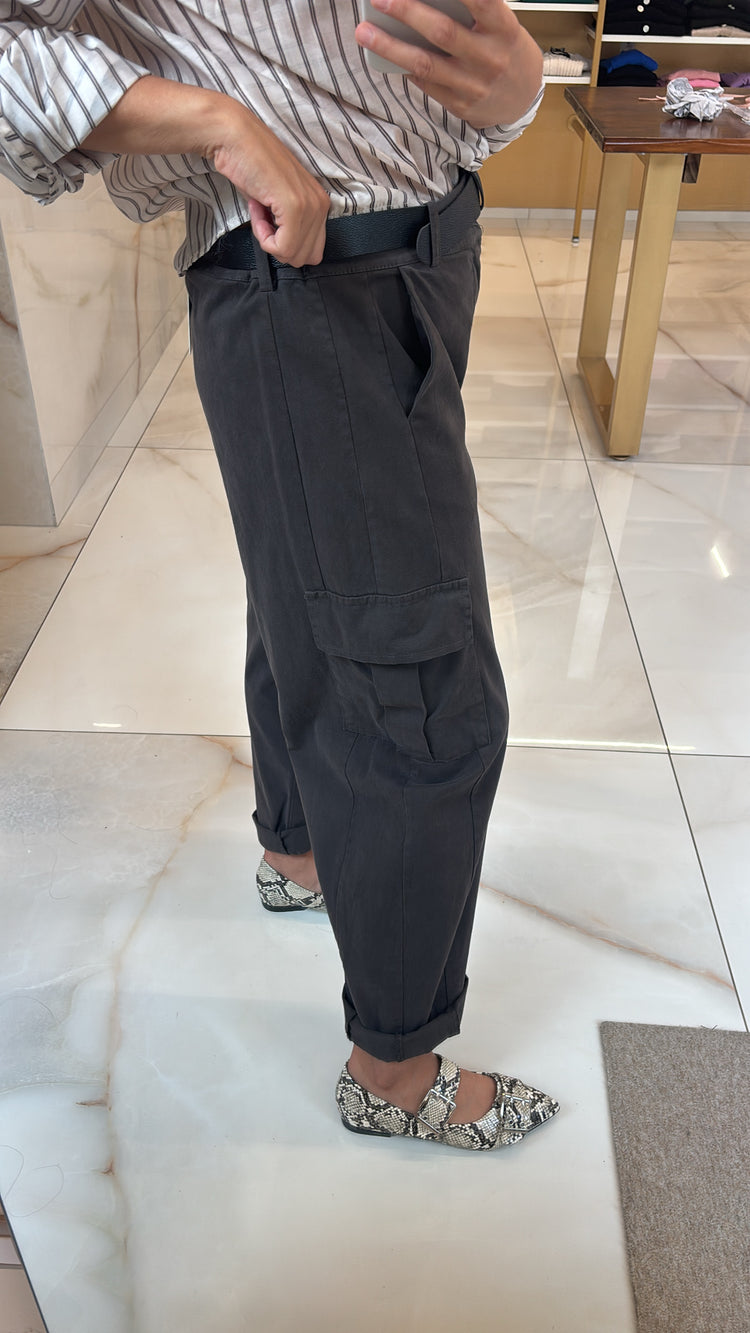 SUSY MIX -  PANTALONE TASCONATO - MORO