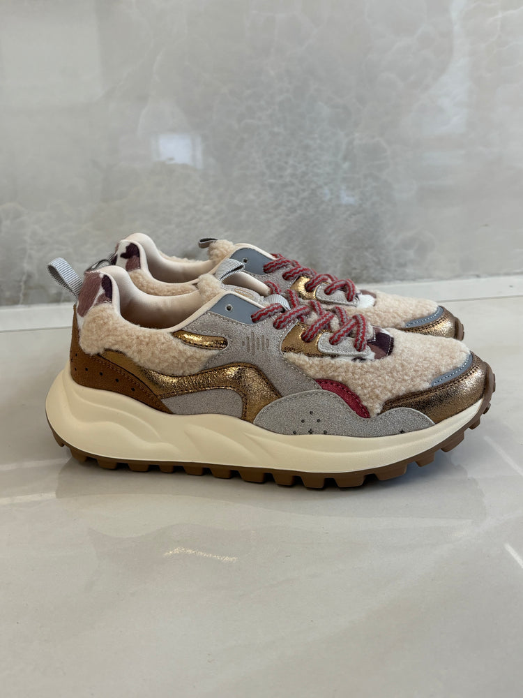 SNEAKERS - BEIGE / ORO