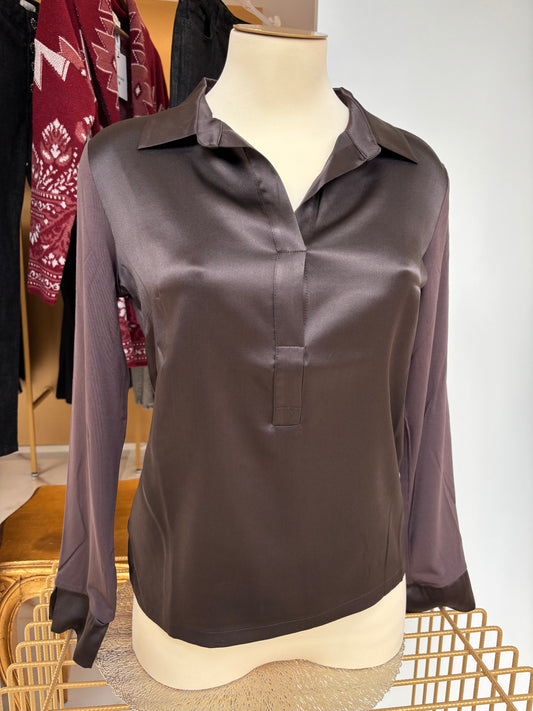 DANIEL E MAYER - MAGLIA CAMICIA SETA - LIQUIRIZA