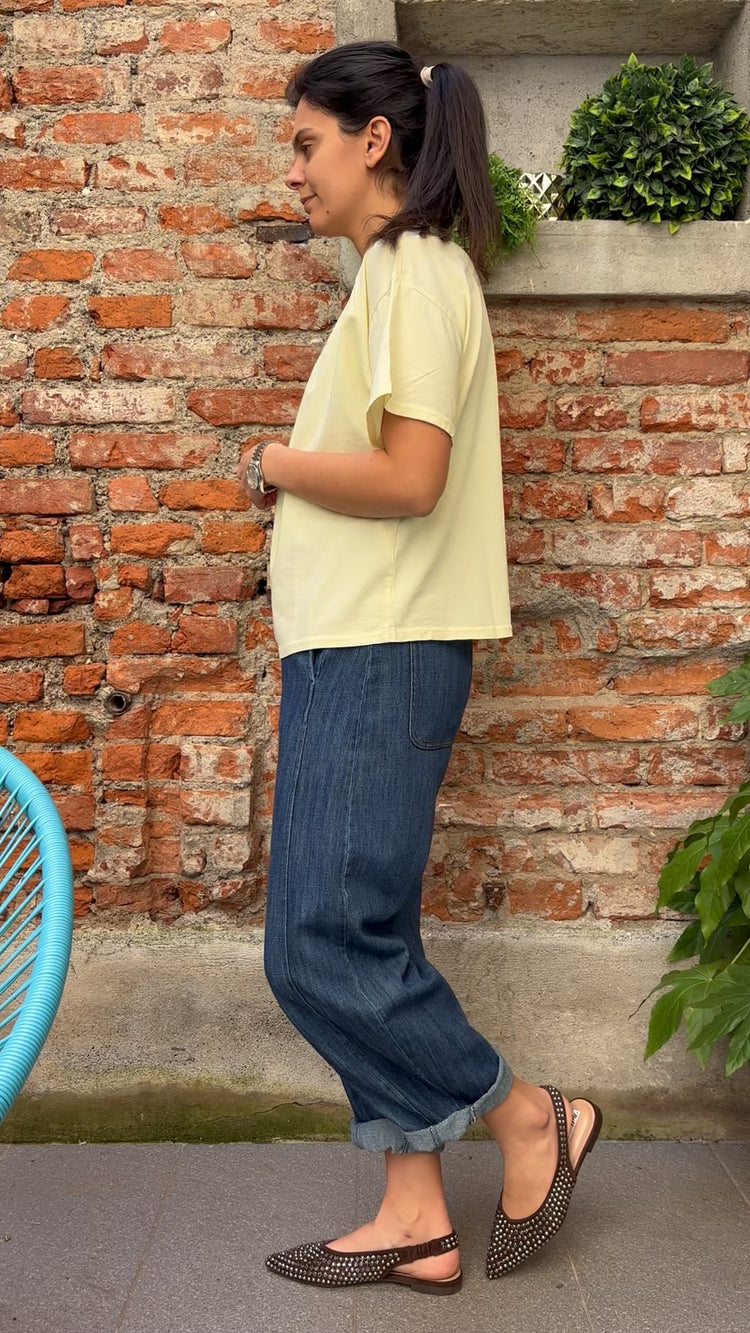 SUSY MIX - T SHIRT SCATOLETTA - GIALLO