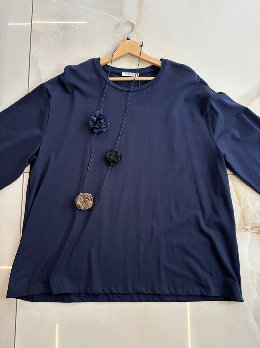 SUSY STAR - T SHIRT 3/4 - BLU
