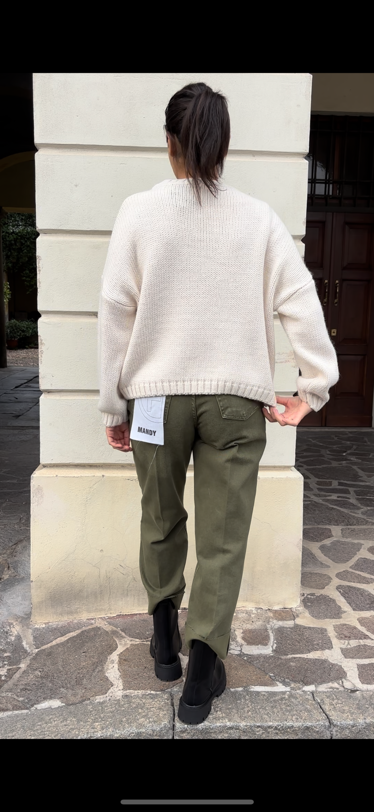 HAVEONE - PANTALONE " MANDY " - VERDE MILITARE