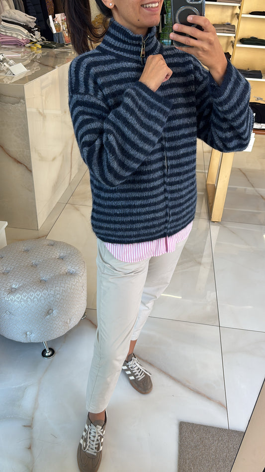SUSY MIX - MAGLIA RIGATA - BLU