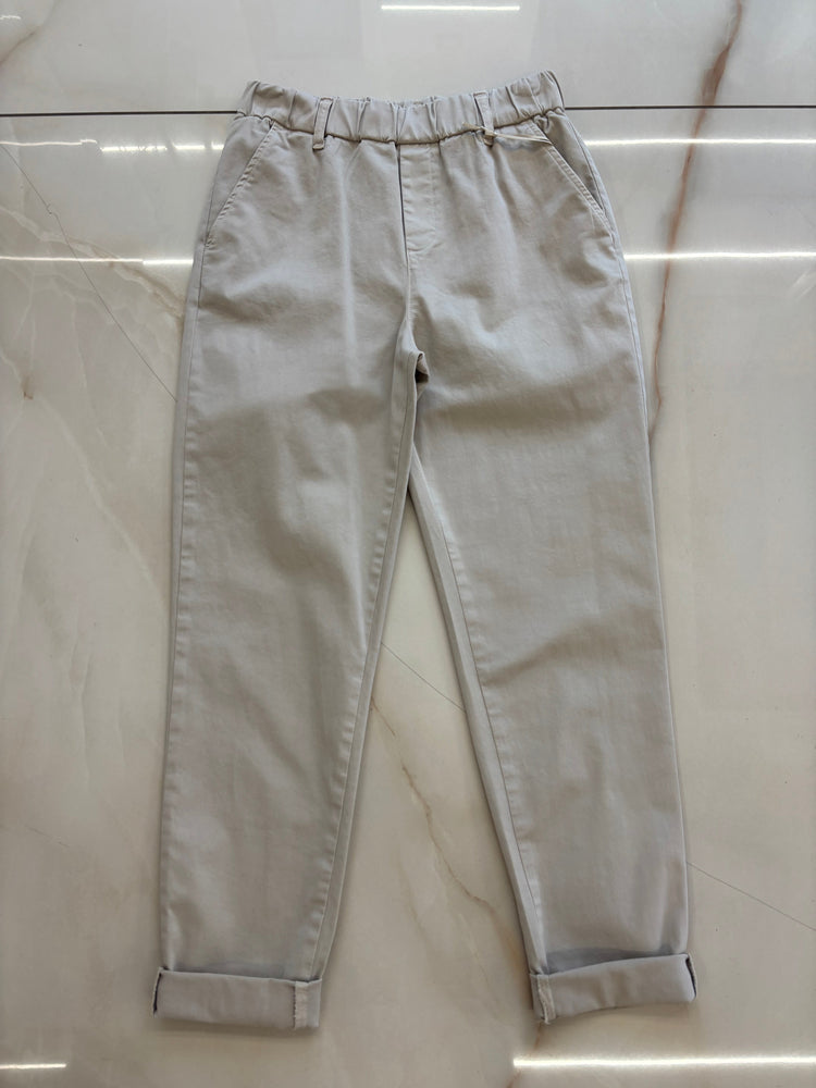 CARMEN - PANTALONE DRITTO CON COULISSE IN VITA - PANNA