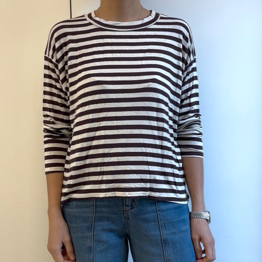 SUSY MIX - MAGLIA RIGATA - MORO