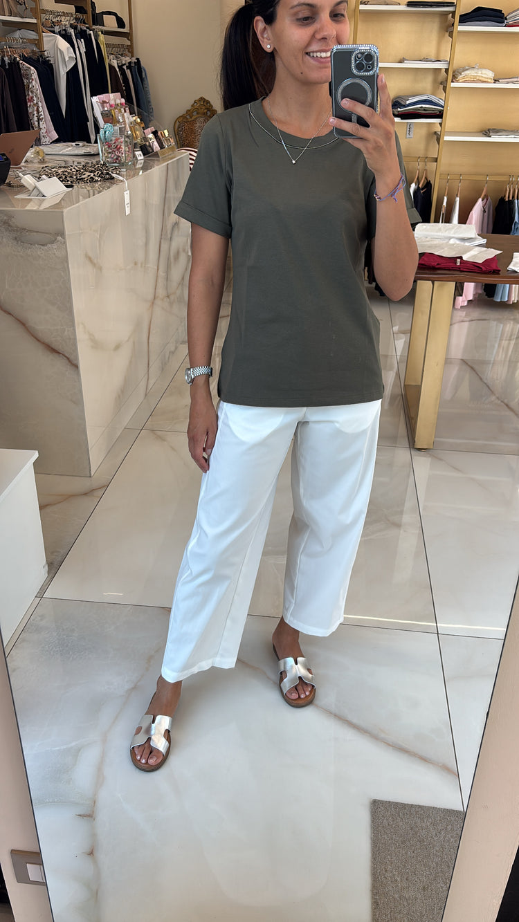 DANIEL & MAYER - PANTALONE OVETTO SUPER LEGGERO - BIANCO