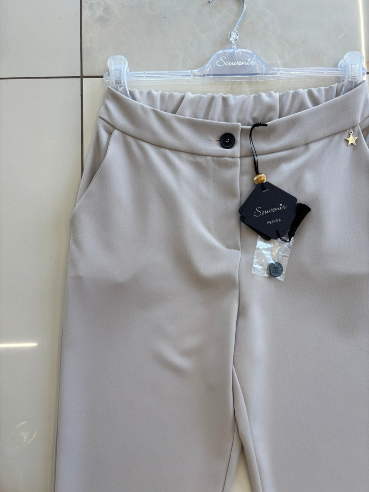 SOUVENIR - PANTALONE BASICO CON COULISSE - GESSO