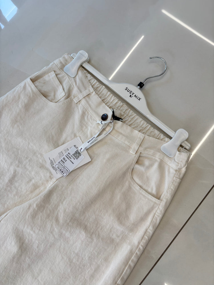Susy mix - Pantalone con coulisse - panna