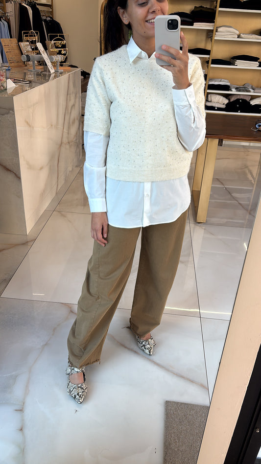 SOUVENIR - PANTALONE OVETTO CON CINTURA - LIQUIRIZIA