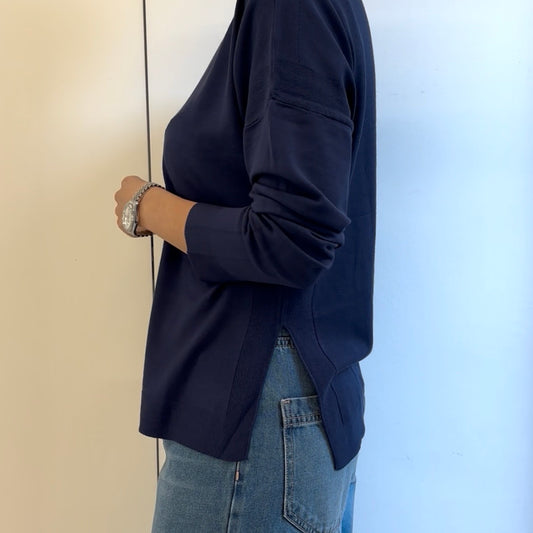 SUSY MIX - MAGLIA CON SPACCHI - BLU