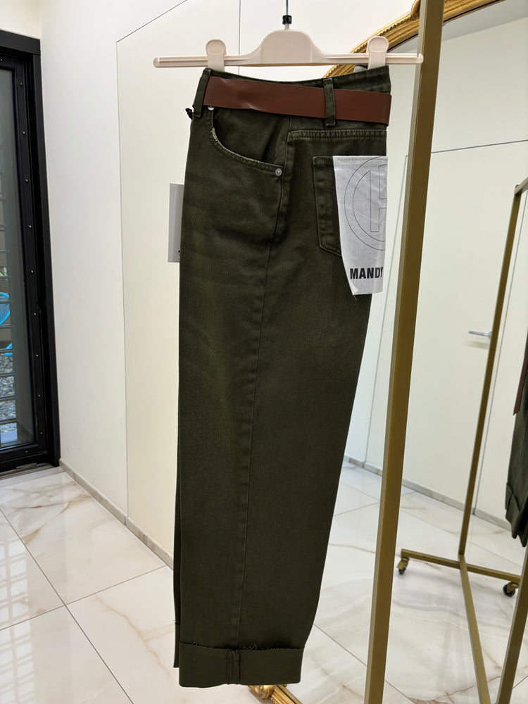 HAVEONE - PANTALONE " MANDY " - VERDE MILITARE