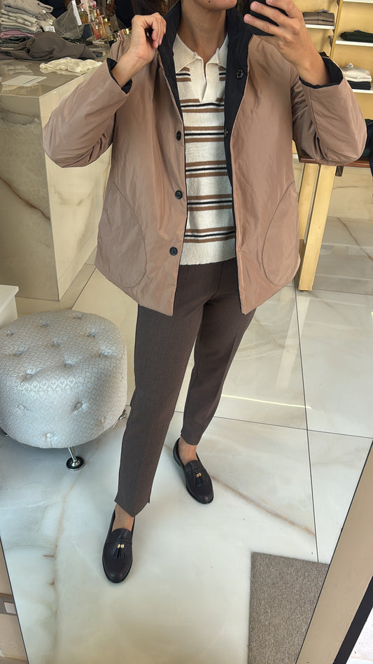 DANIEL & MAYER - PANTALONE BASICO cod. CAMERON PE2026 - CHOCO MELANGE