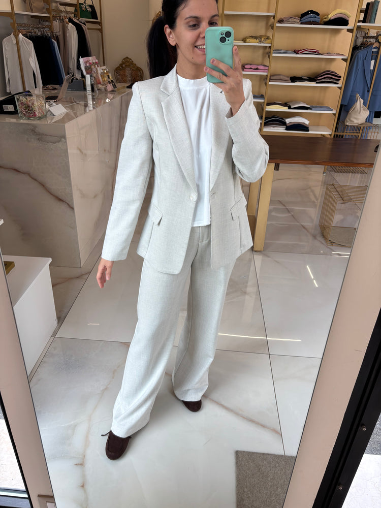 CARMEN - TAILLEUR TRAMA - PANTALONE PANNA