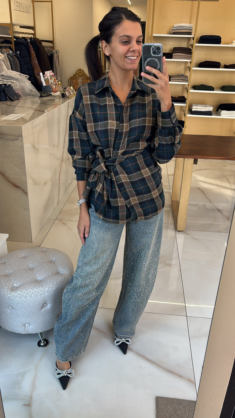 SUSY MIX - CAMICIA A QUADRI CON FIOCCO - OTTANIO